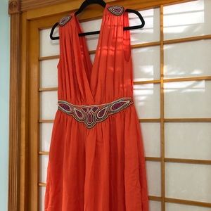 French Connection beaded orange dress size 8
